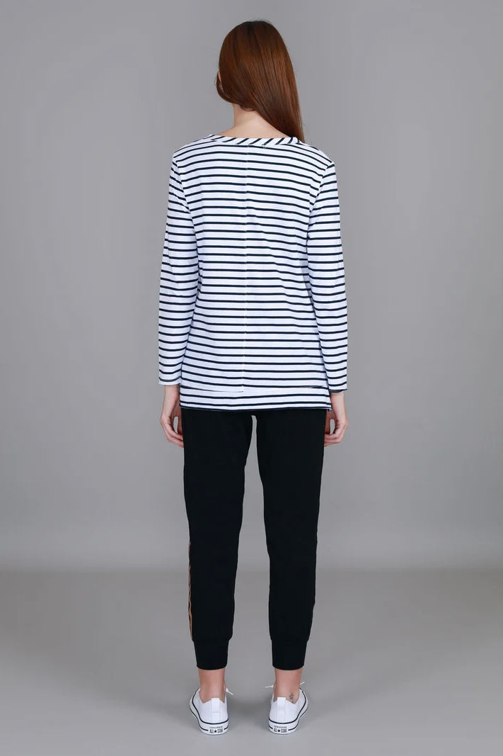 Strumpet Long Sleeve Tee - White  Stripe