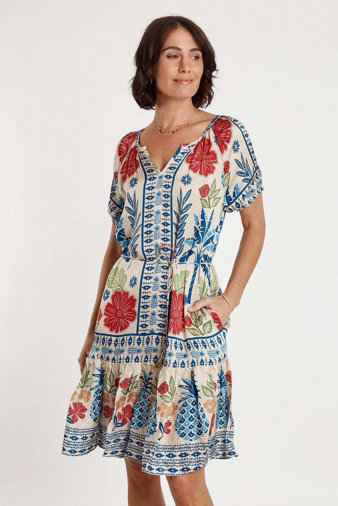 LulaSOUL Parisio dress Print Sundress Sleeve  Midi Christmas dress Summer dress Party 