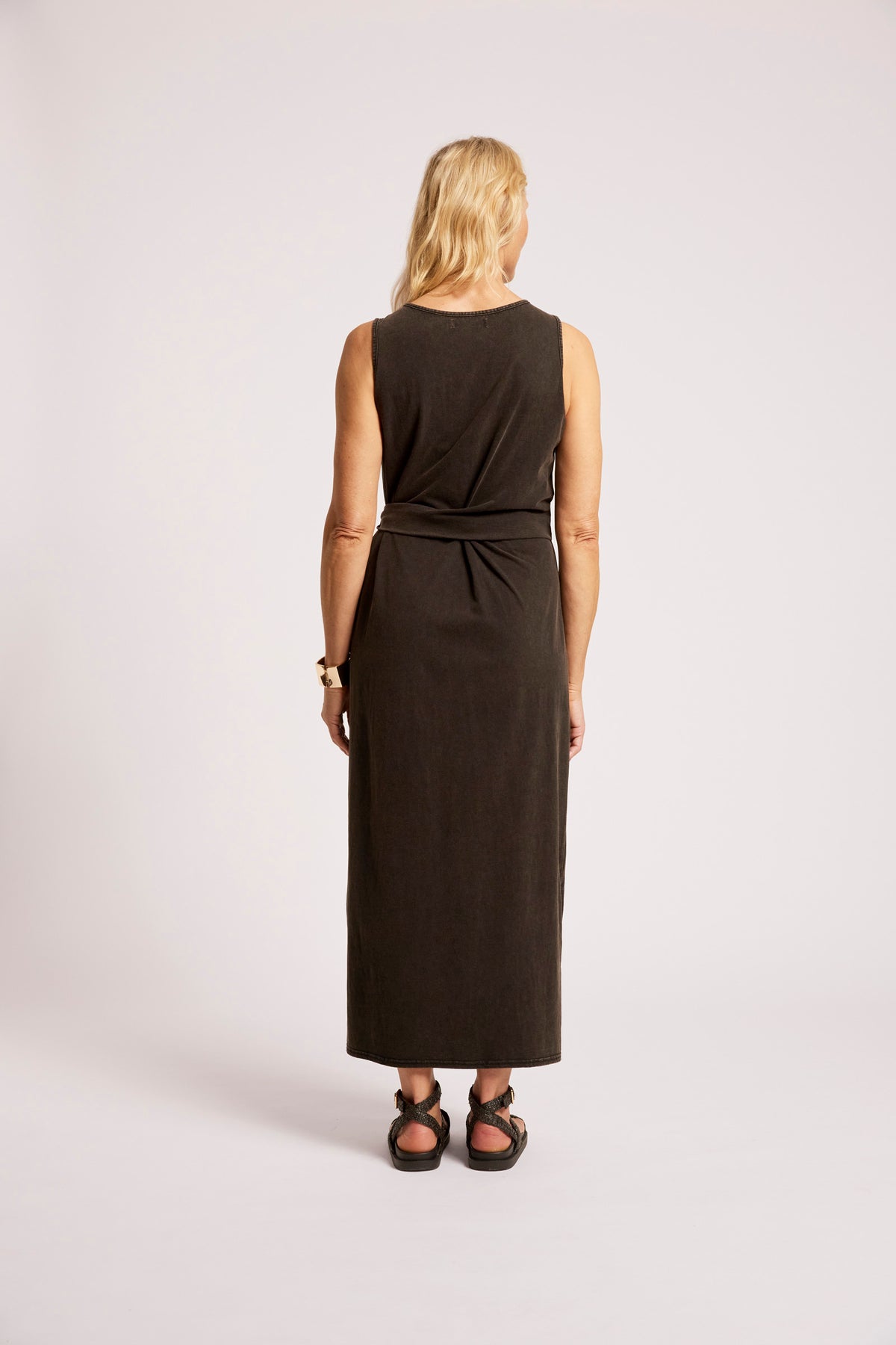 Caldera Wrap Tank Dress - Black Wash