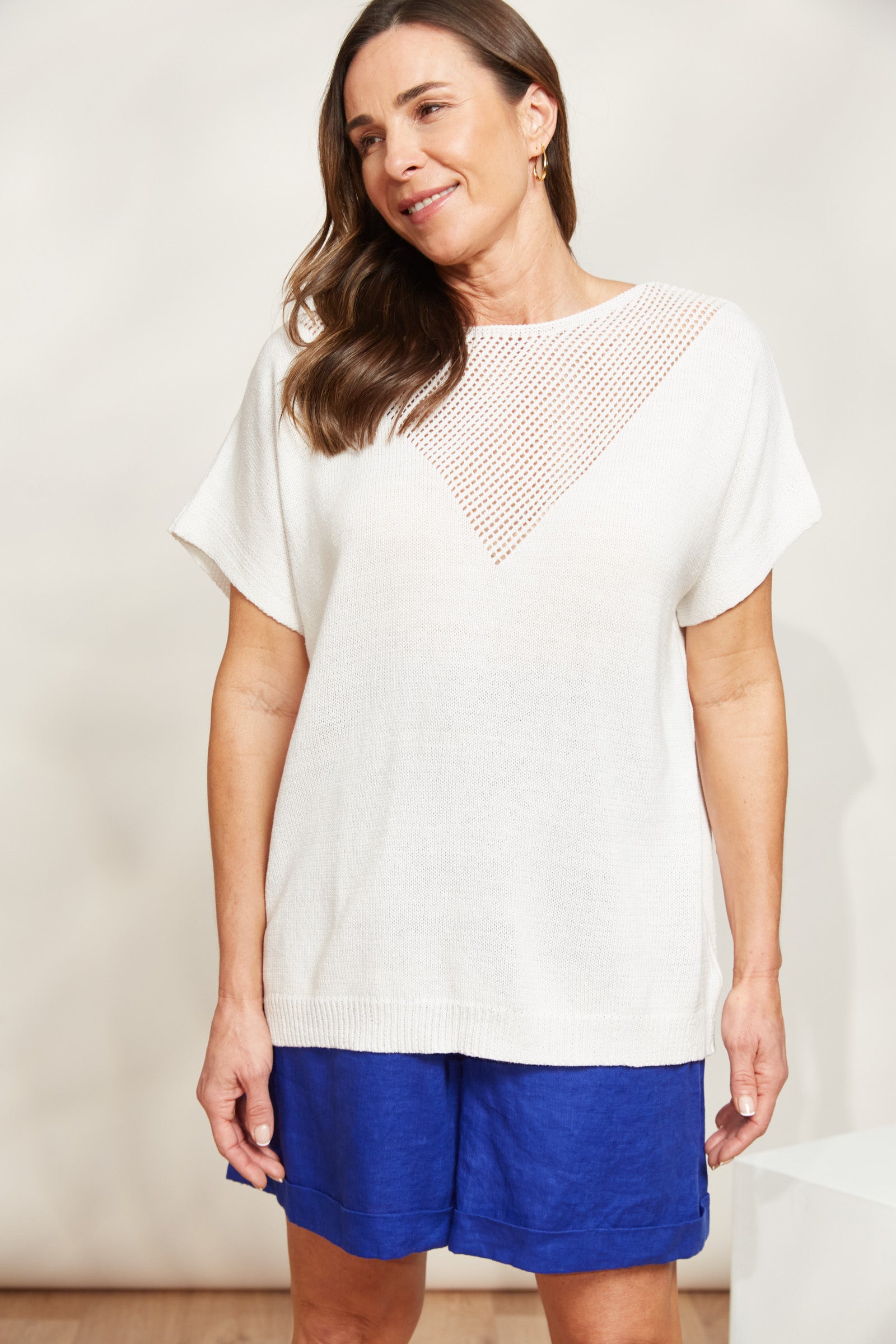 La Sable Knit Top - Opal White