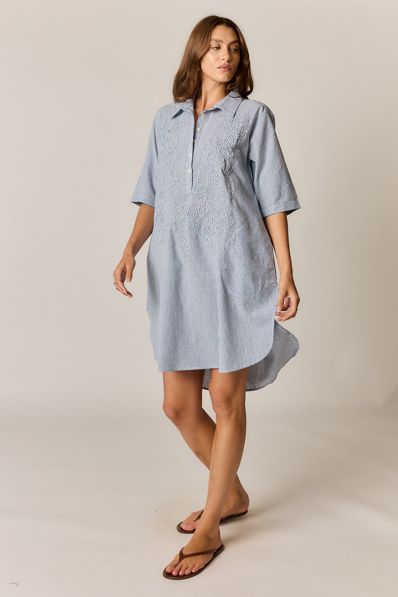 Cornelli Dress - Blue Stripe
