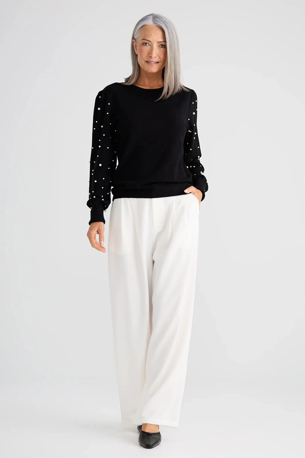 Dominica Stud Top -  Black