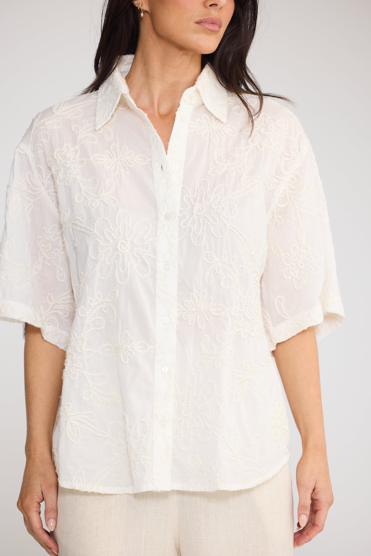 Playa Shirt - Cream Chenille