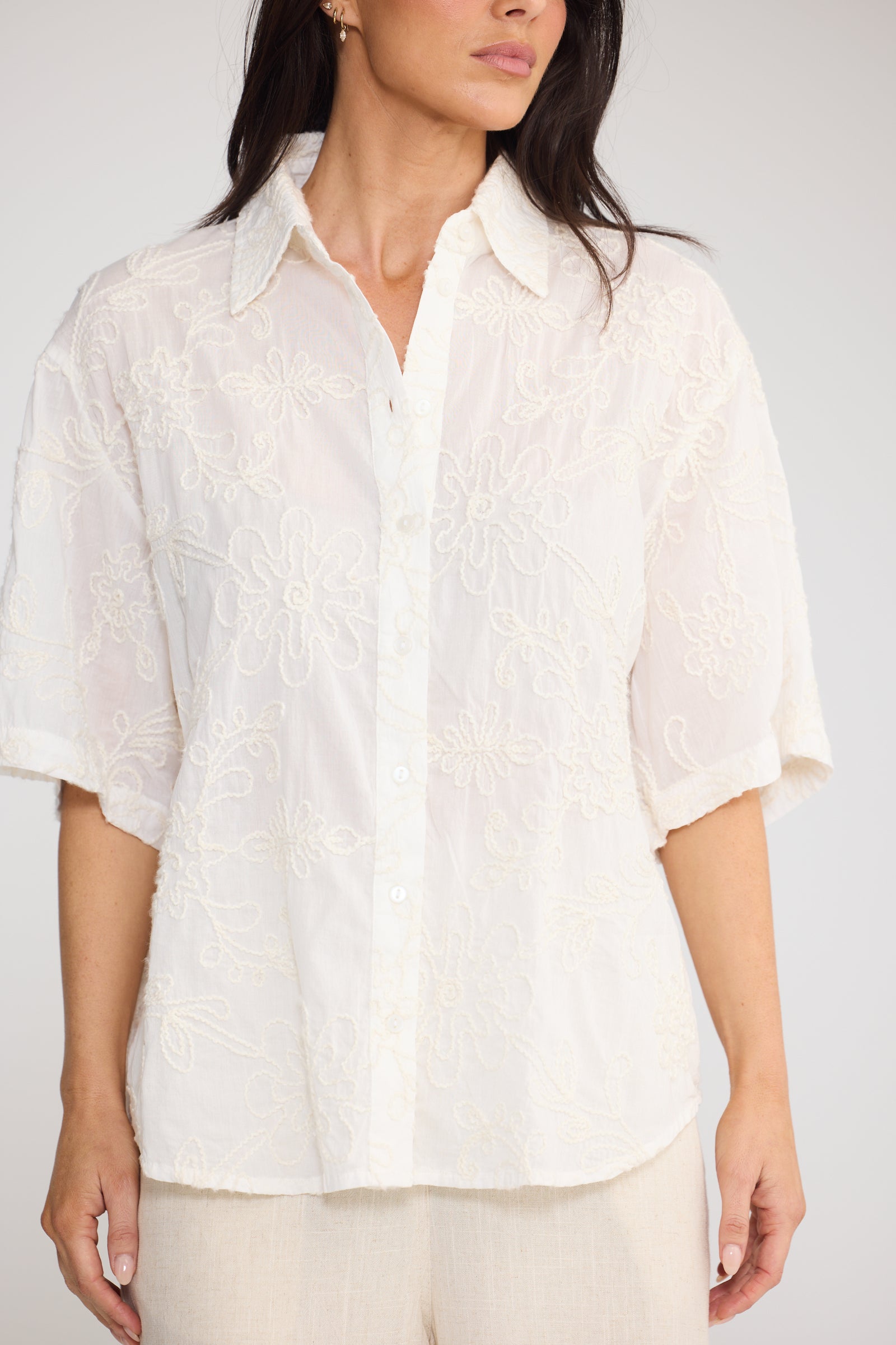 Playa Shirt - Cream Chenille