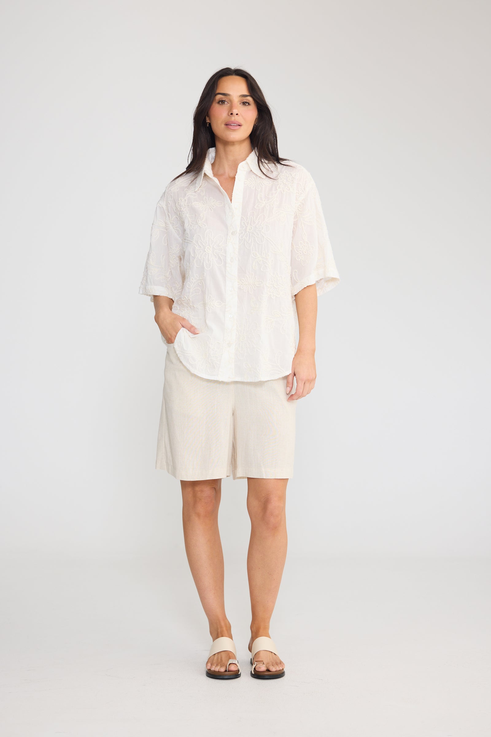 Playa Shirt - Cream Chenille