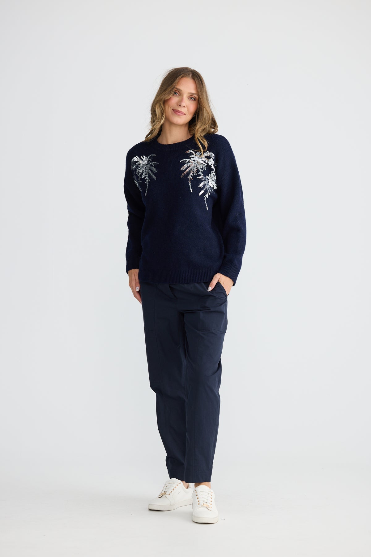 Paradise Knit - Navy / Silver