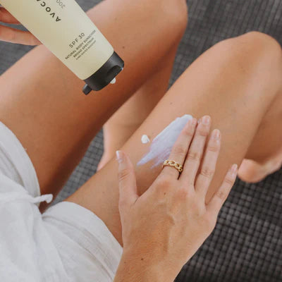 Avocado Zinc Body Moisturiser SPF30 All natural sun screen zinc Australian made skincare Nourish 