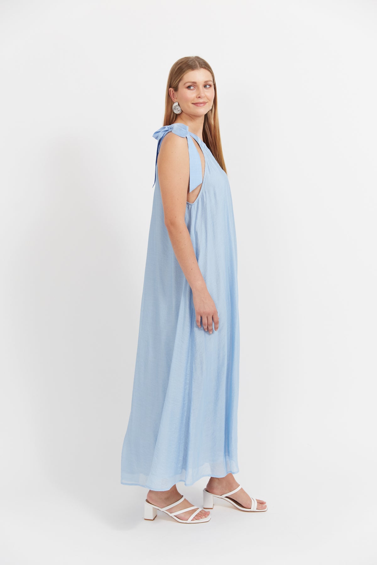 Baja One Shoulder Dress - Safira Blue
