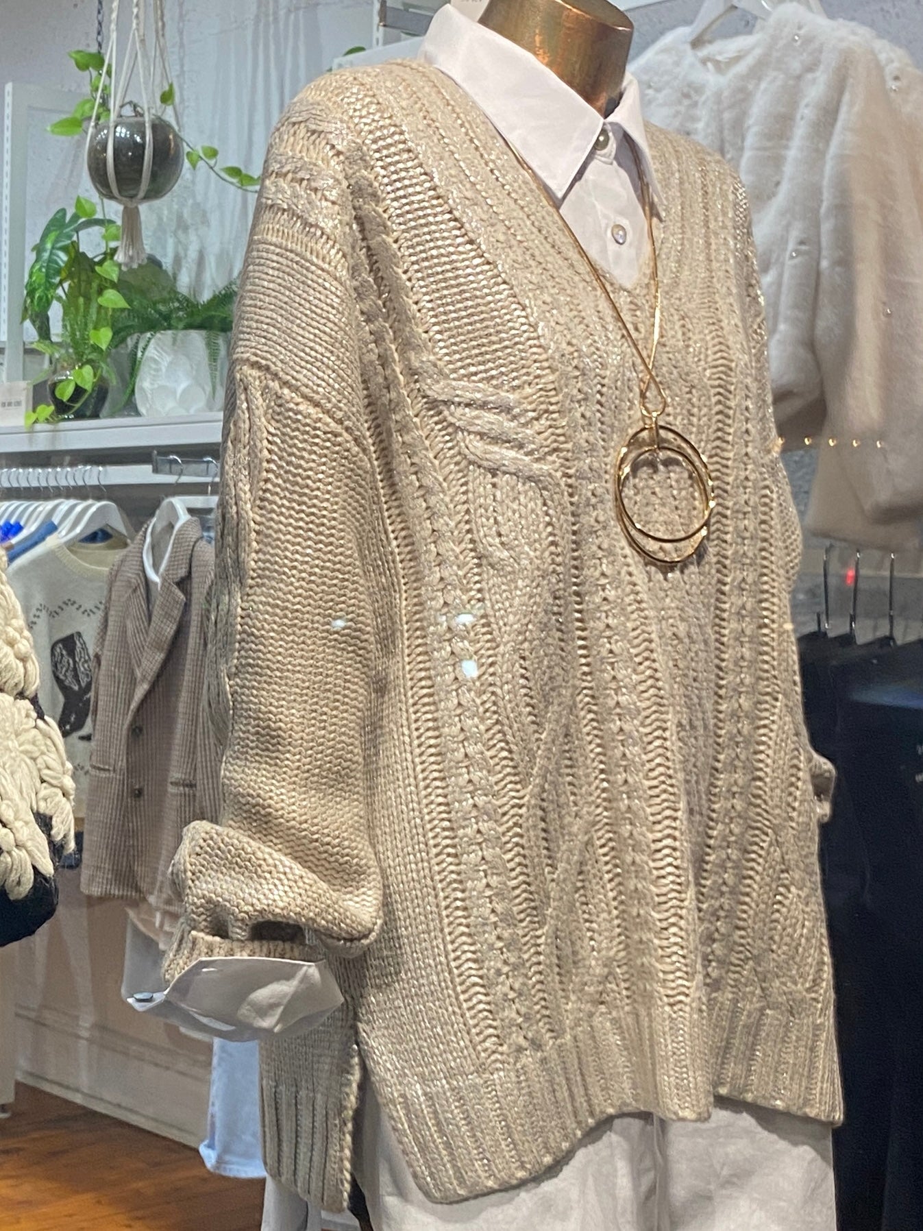 Satellite Knit - Sand Metallic