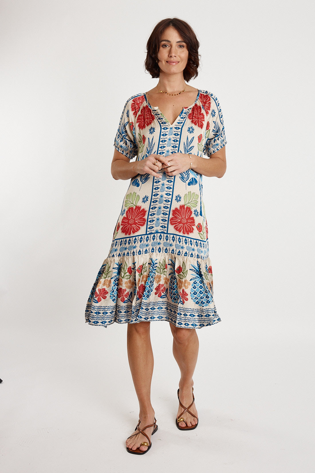 LulaSOUL Parisio dress Print Sundress Sleeve  Midi Christmas dress Summer dress Party 