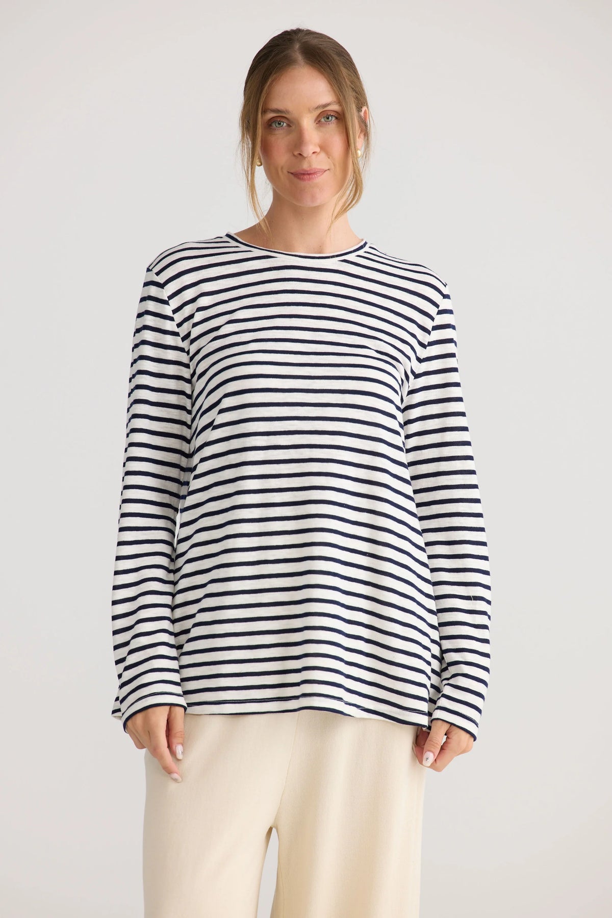 Sana LS Top - Navy Stripe