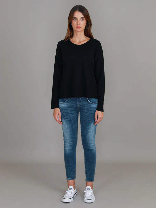 Sonya Long Sleeve T Shirt - Black