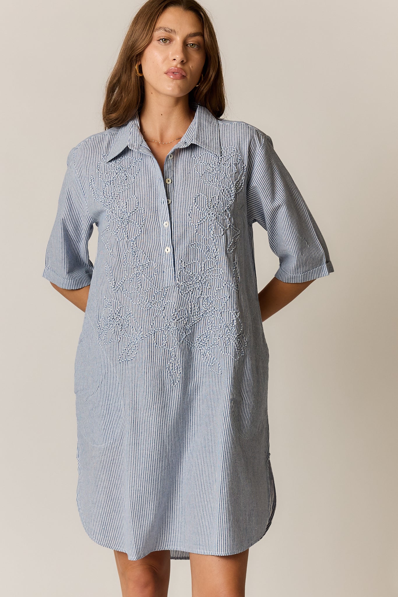 Cornelli Dress - Blue Stripe