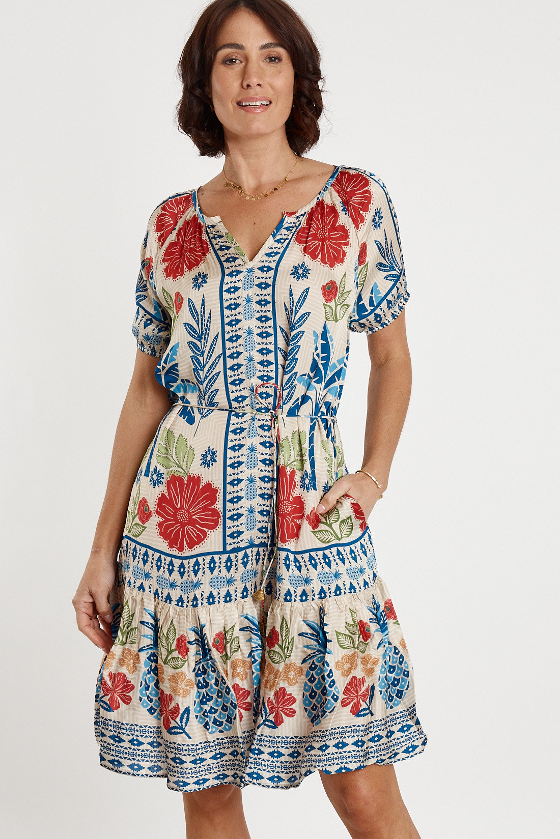 LulaSOUL Parisio dress Print Sundress Sleeve  Midi Christmas dress Summer dress Party 