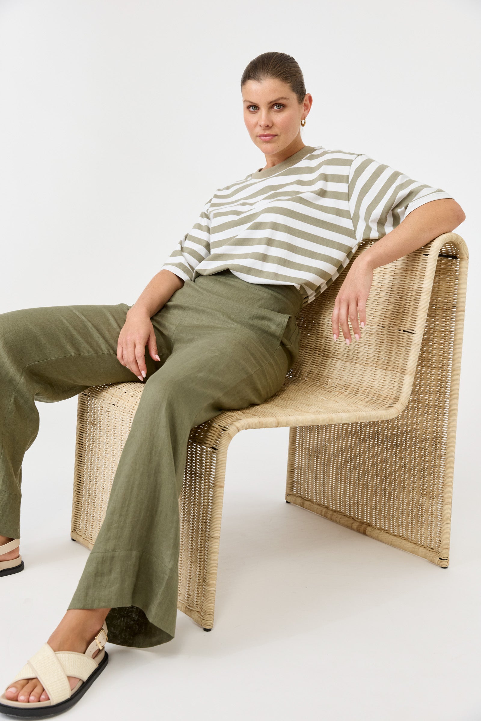 Studio Stripe T-shirt - Olive