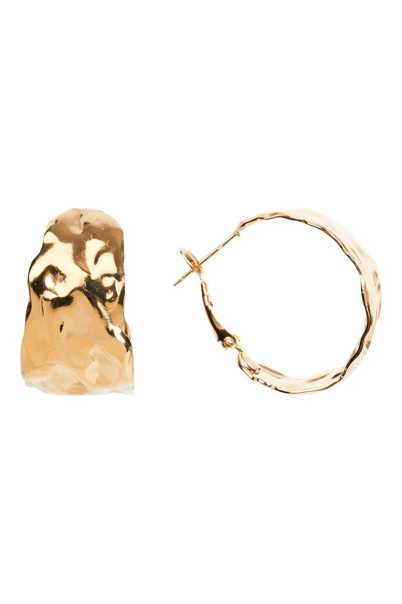 Folie Gold Hoop Earring - Pressed