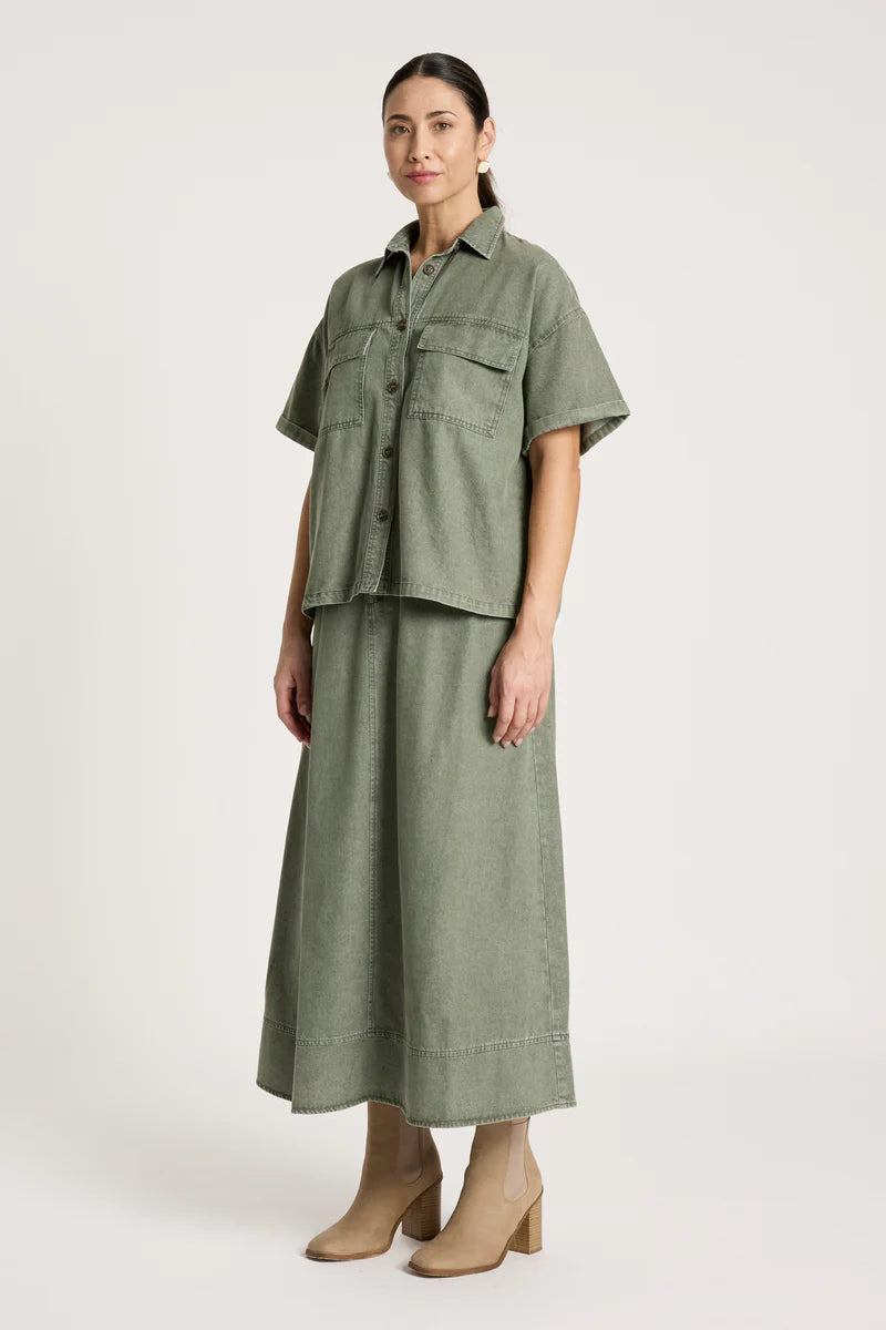 Bodhi Denim Shirt - Olive