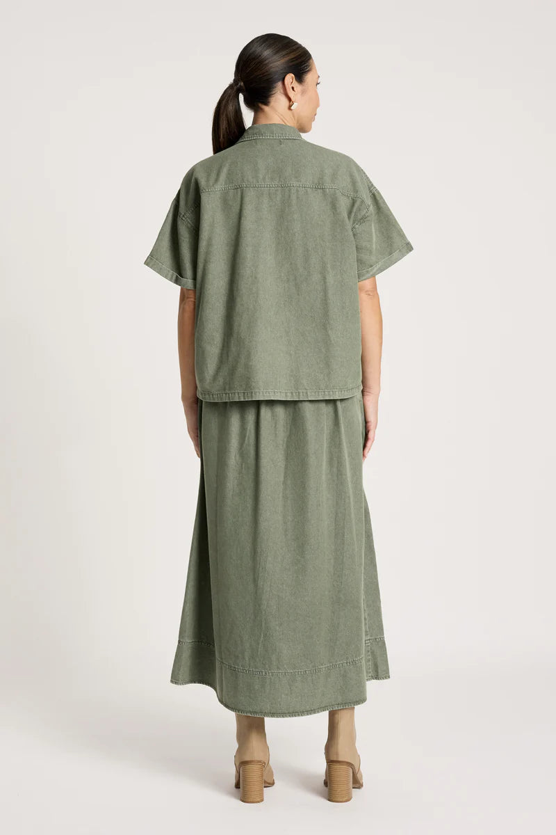Bodhi Denim Shirt - Olive