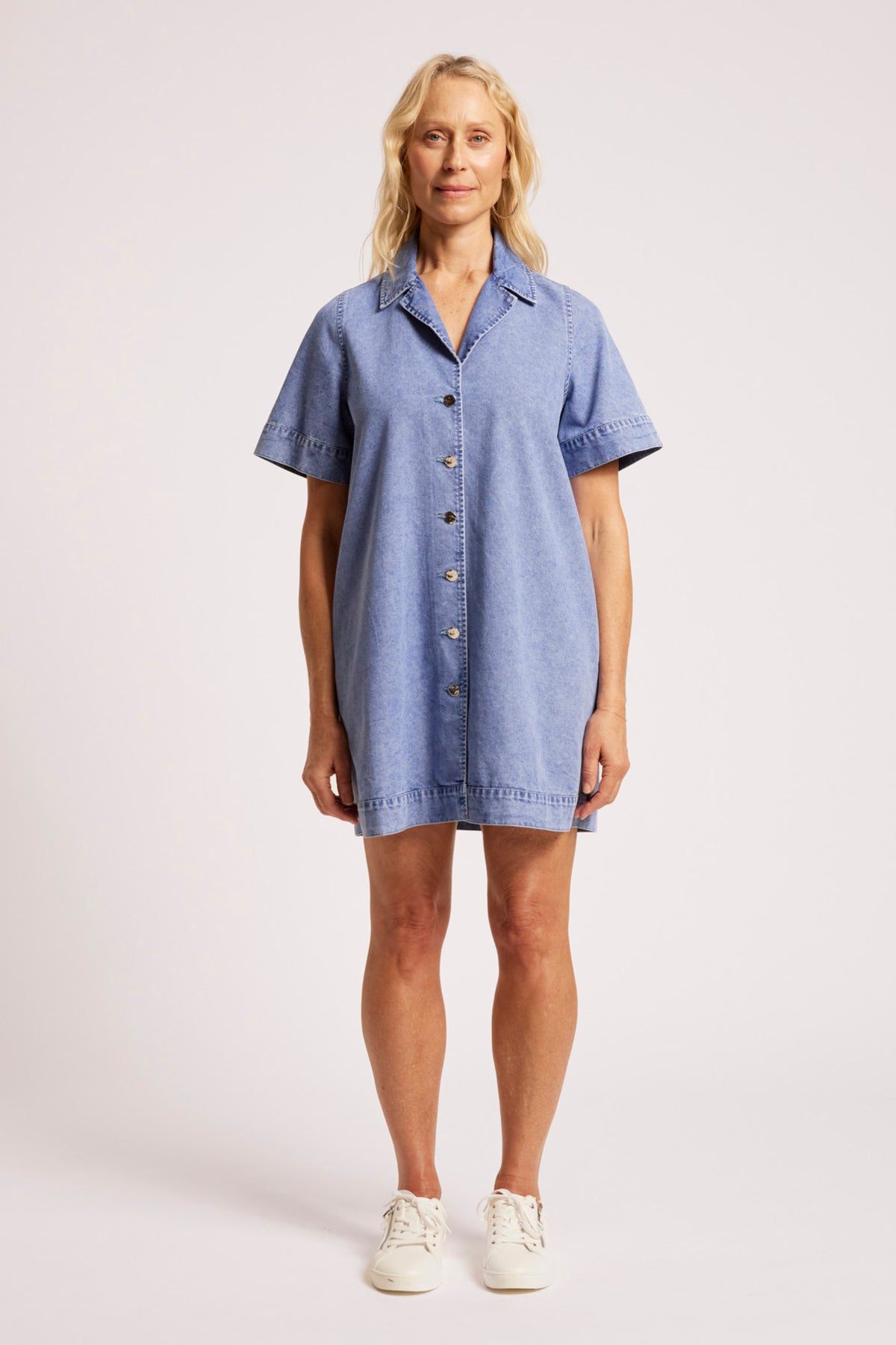 Dusk Denim Shirt Dress - Denim Blue