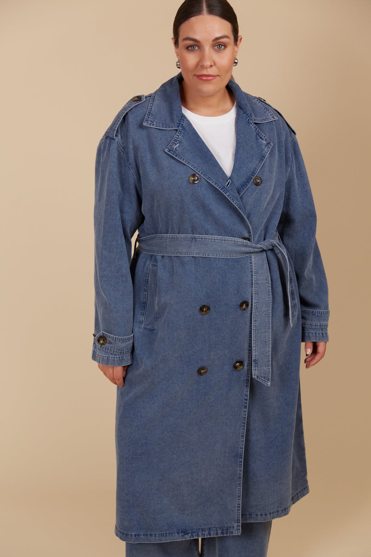 Isle of Mine Freya Trench Spring fashion vintage blue denim trench coat sale 