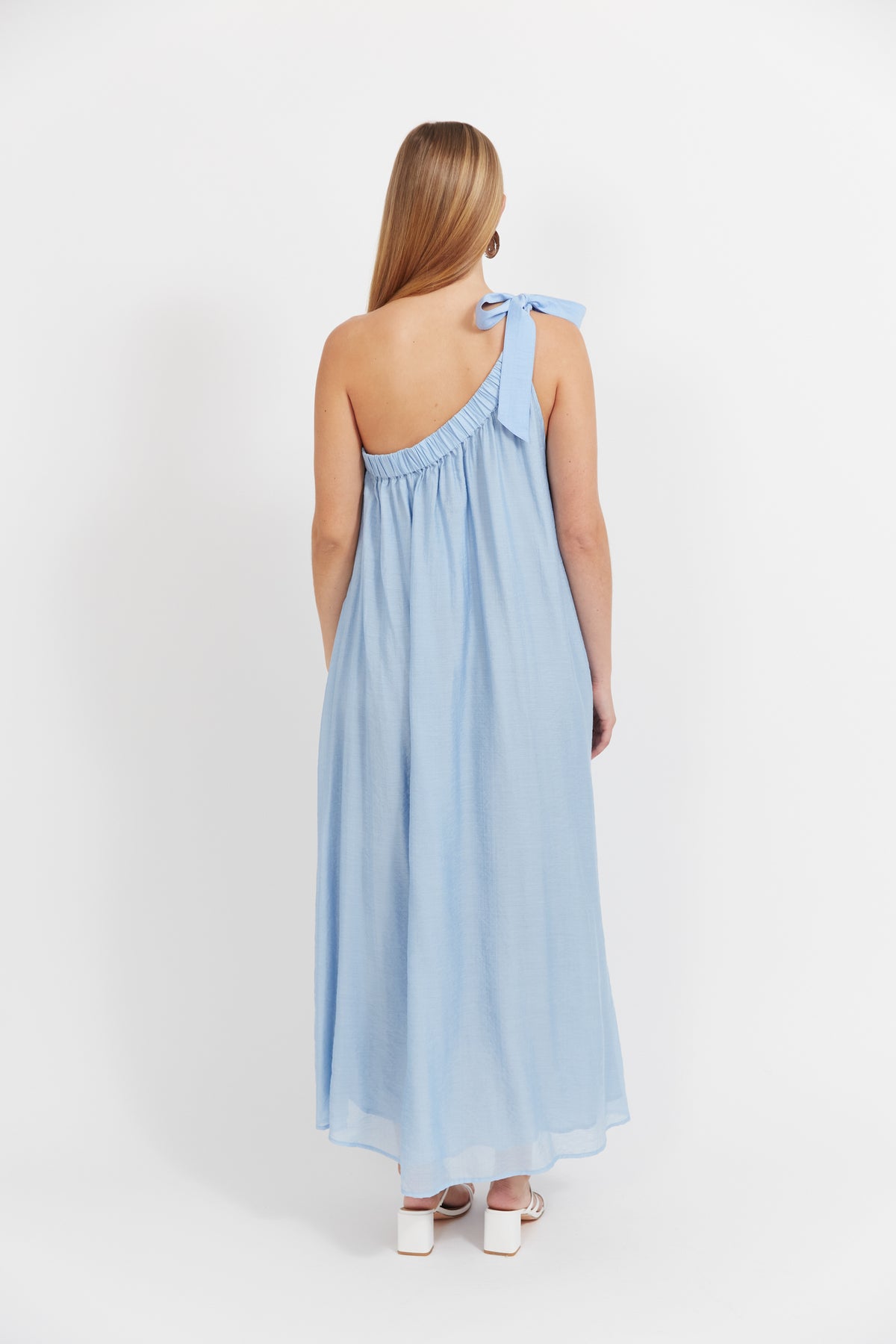 Baja One Shoulder Dress - Safira Blue
