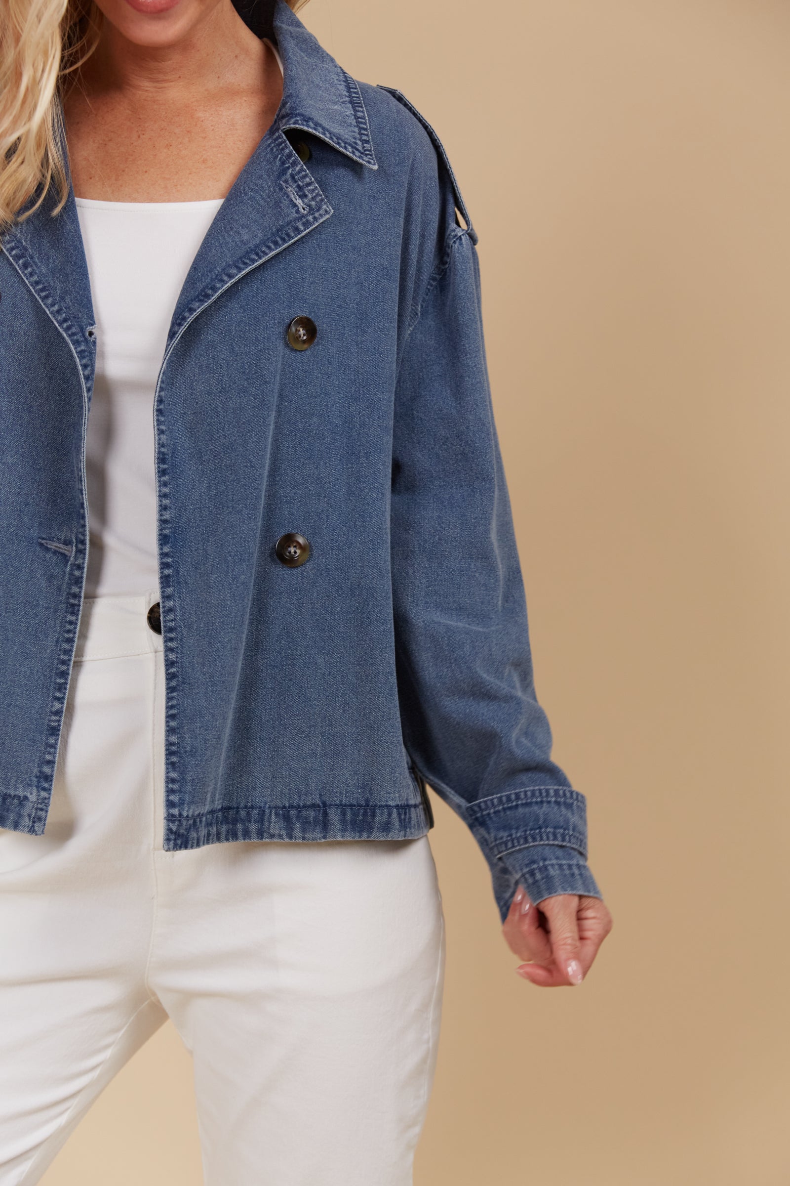 Freya Crop Jacket - Denim