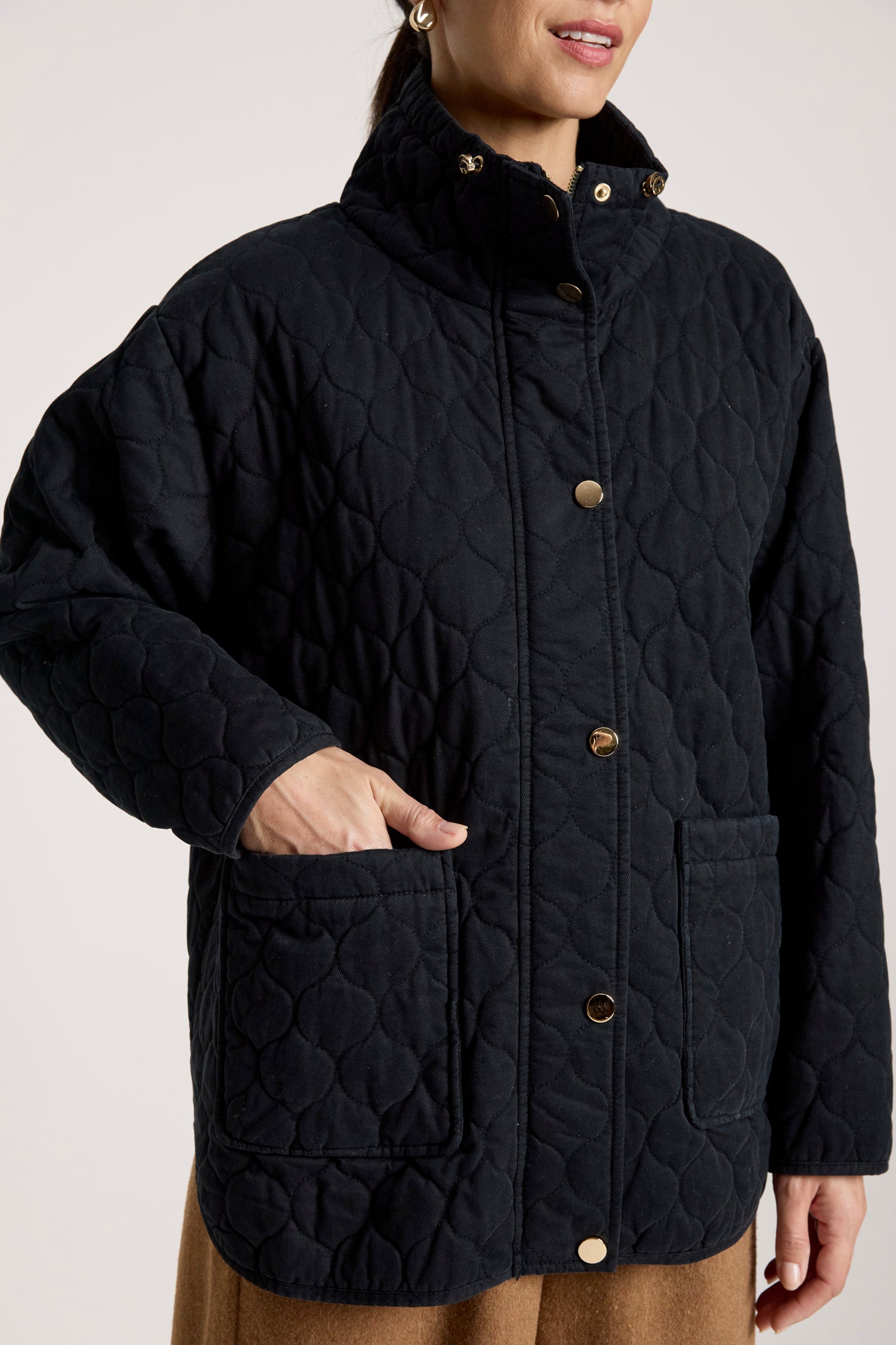 Sansi Quilted Jacket - Black