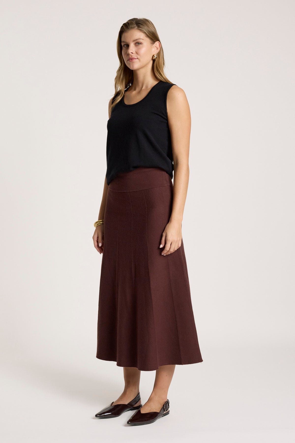 Zala Knit Skirt  - Mahogany