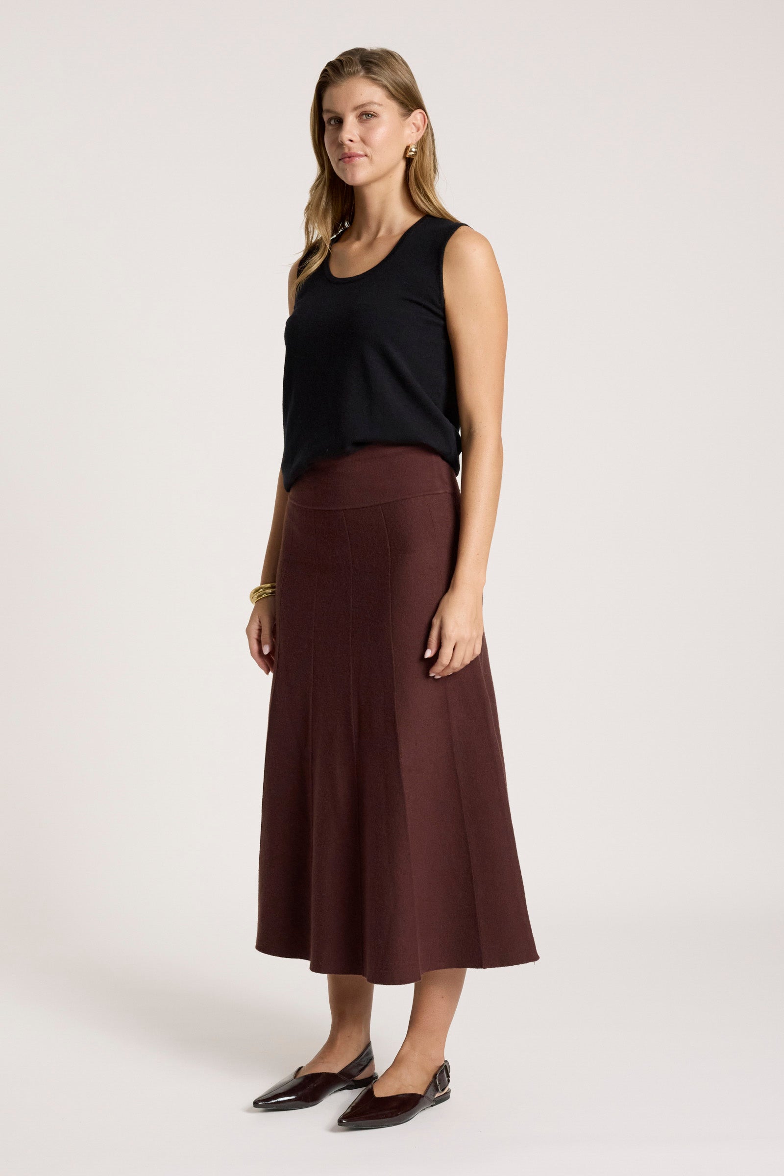 Zala Knit Skirt  - Mahogany