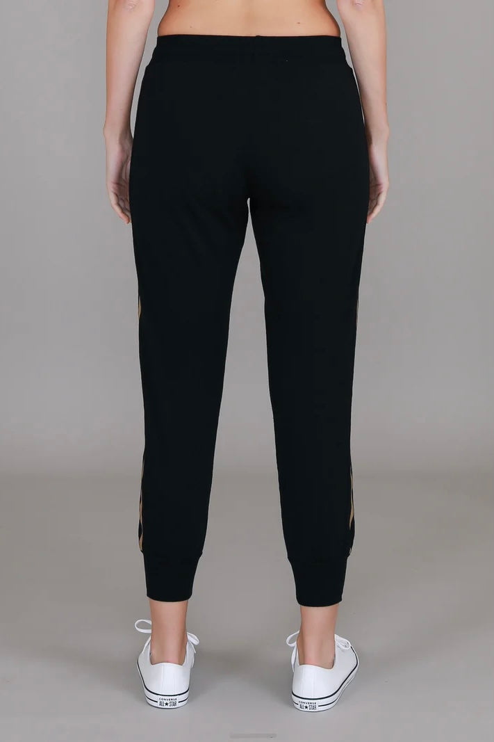 Gaby Superstar Stripe Jogger - Black Gold