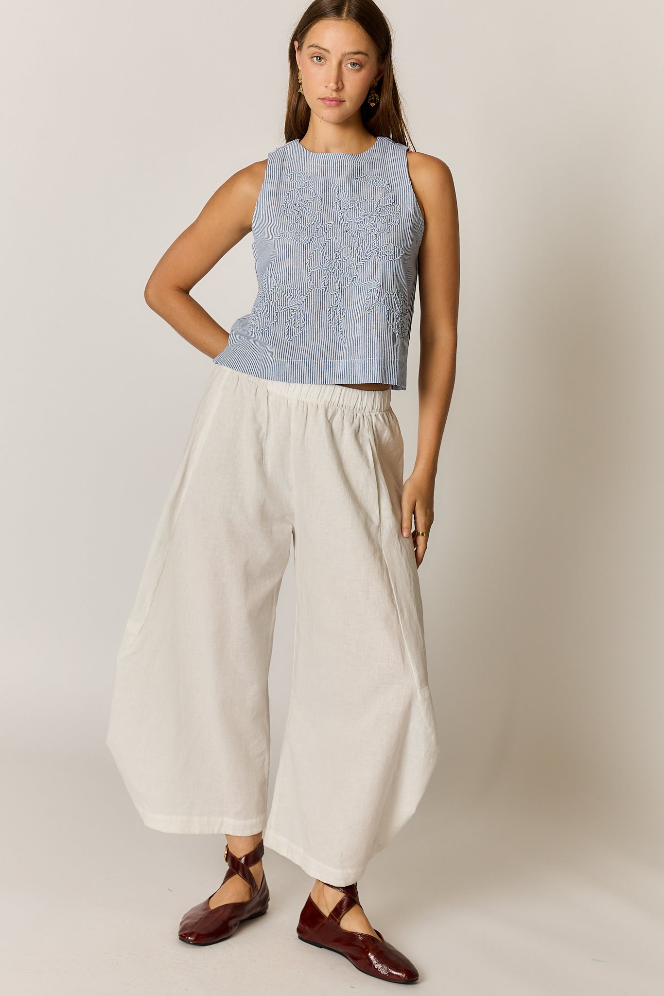 Cornelli Top - Blue stripe