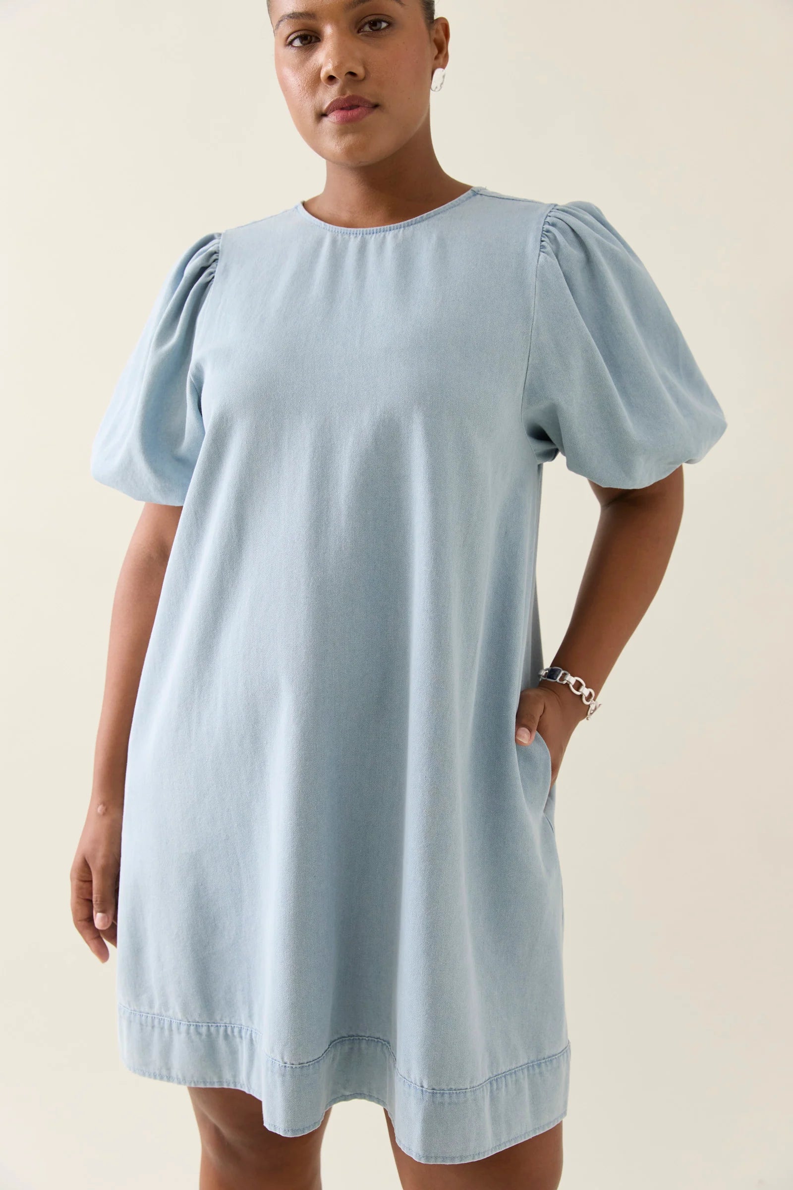Sofie Denim Dress - Sky