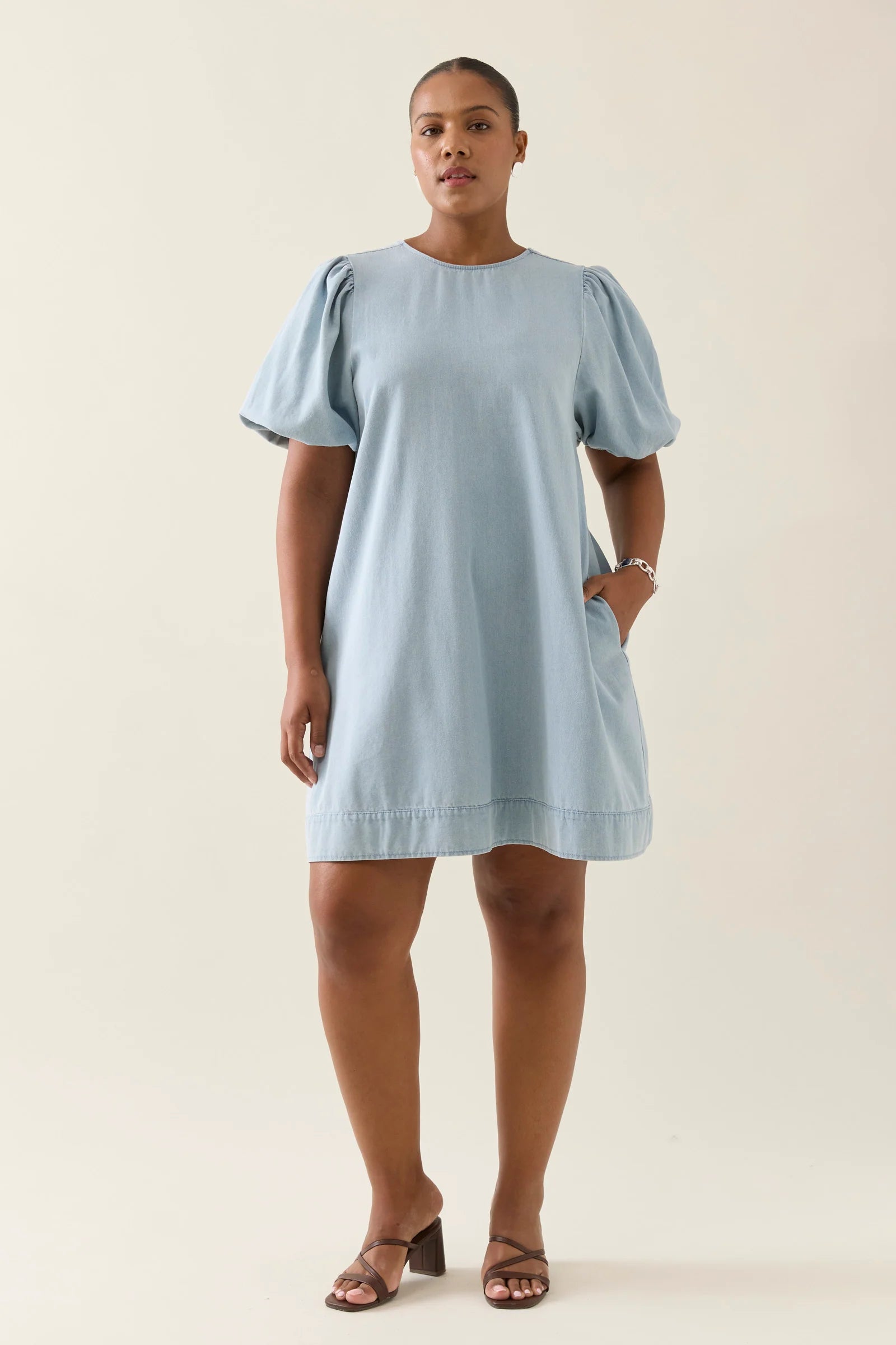 Sofie Denim Dress - Sky