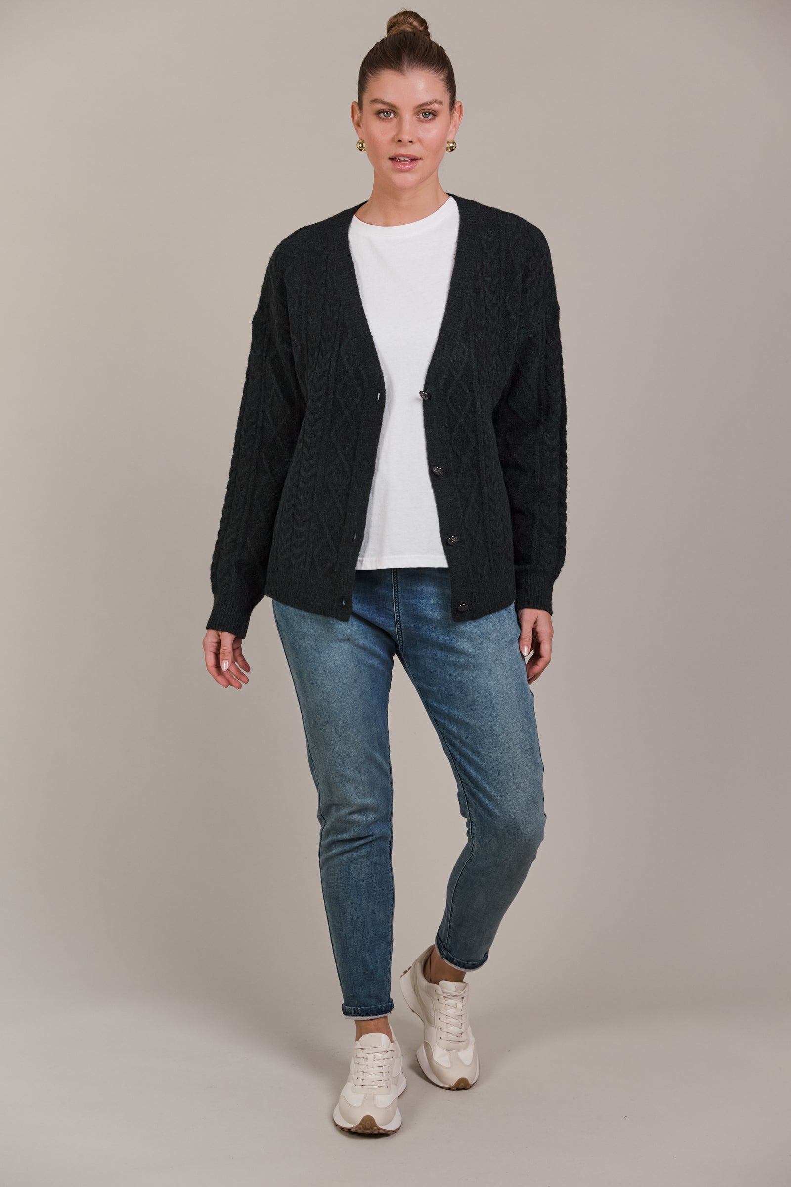 SALE - Merano Crop Cardigan - Charcoal