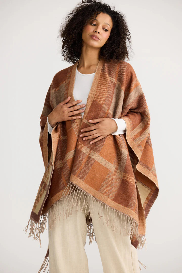 Leona Cape - Amber Check