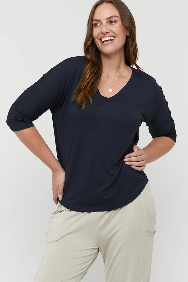 Bamboo Dolman Sleeve Top - Navy