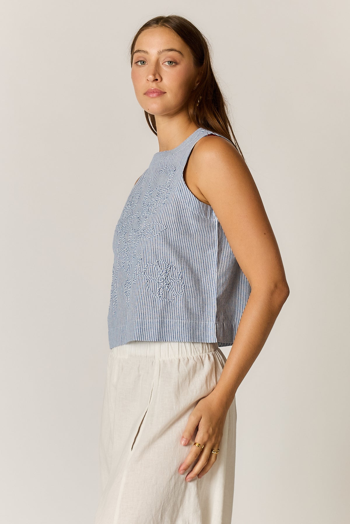 Cornelli Top - Blue stripe