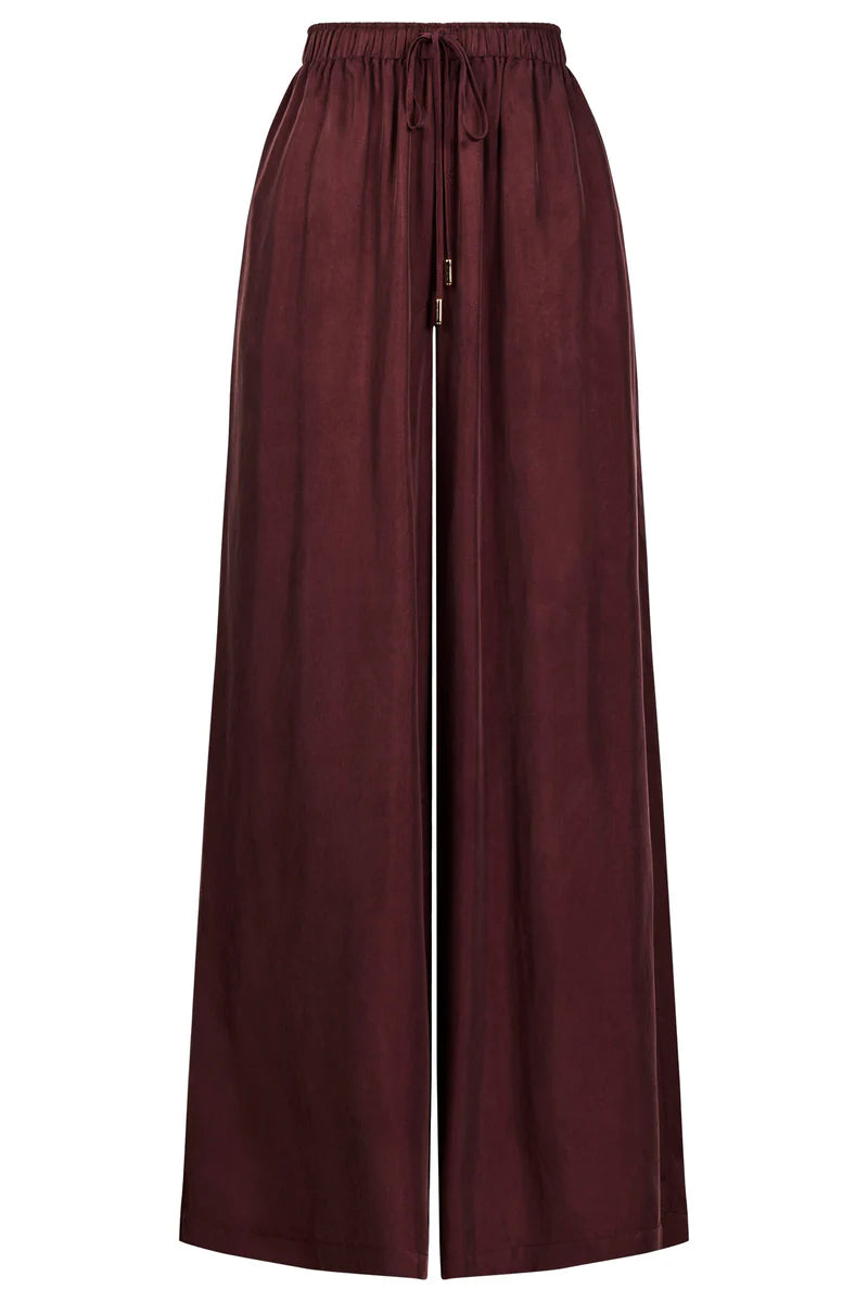 Calista Cupro Pant - Mahogany