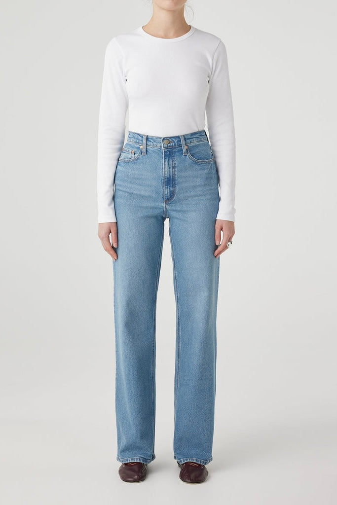 Nobody Denim Milla Long Jean - 90's Light washed blue Wide Straight Leg High Rise Ethical Denim