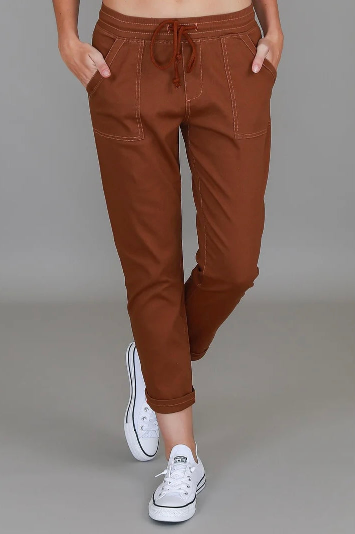Auguste Stretch Chino Jogger - Terracotta
