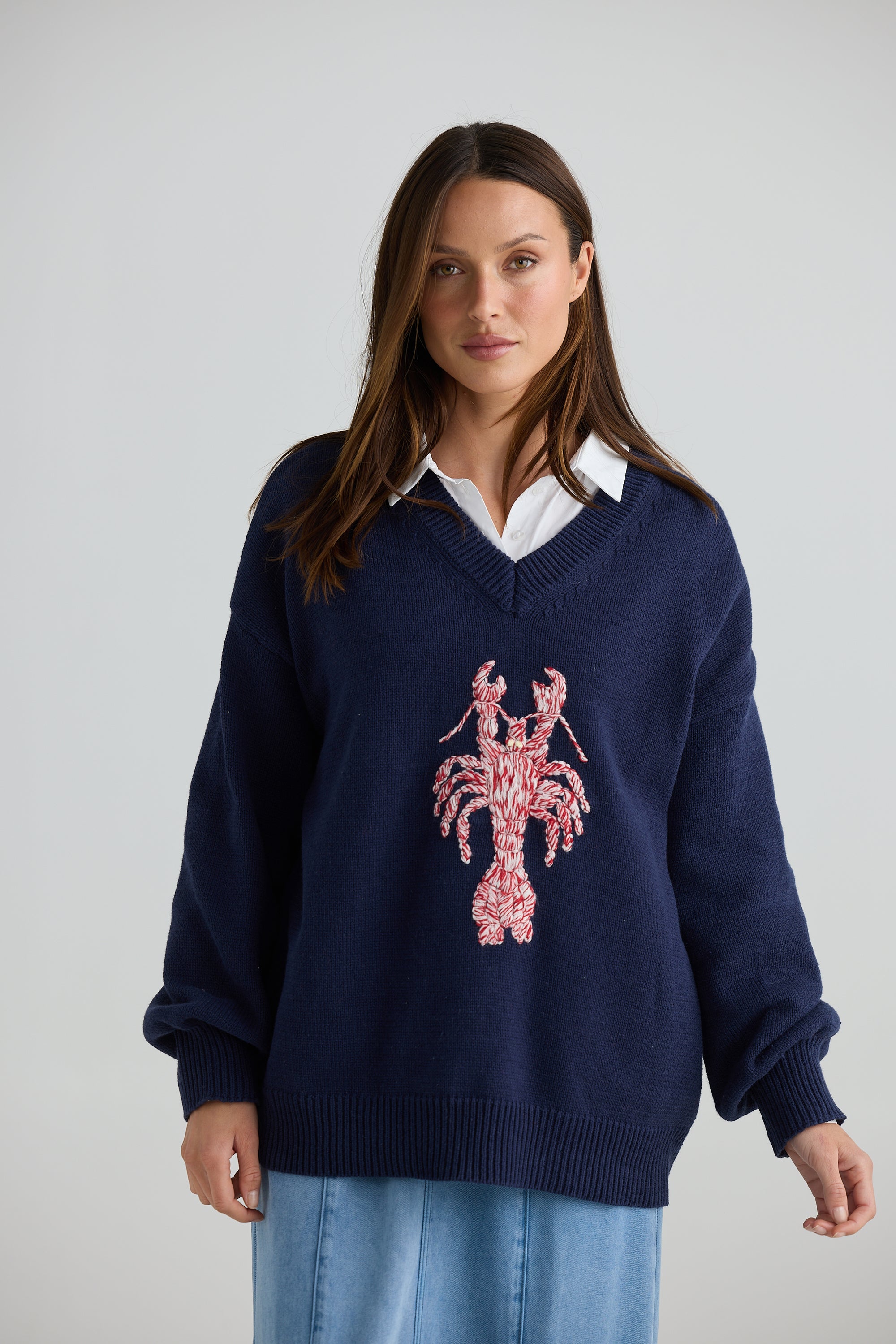 Kingston Knit - Navy / Lobster 🦞