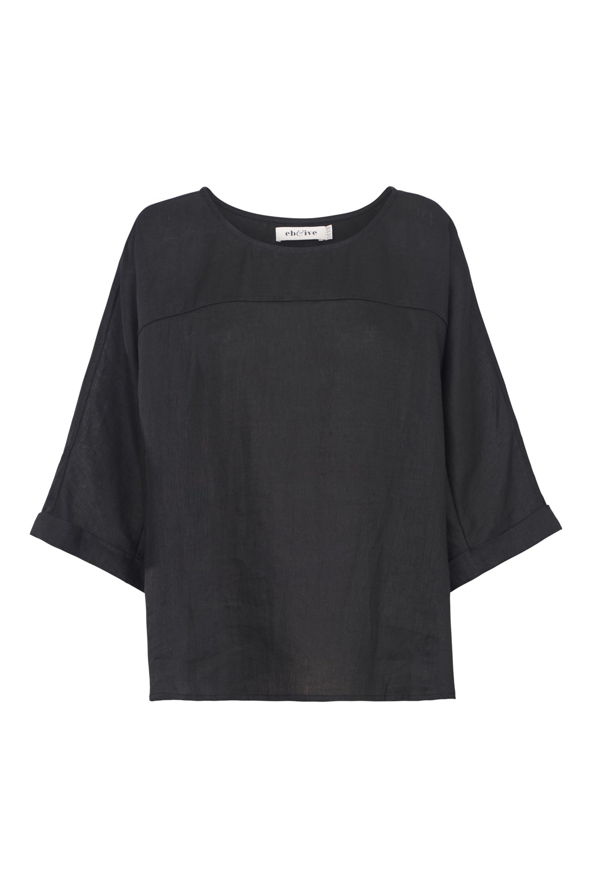 Studio Linen Relaxed Top - Black