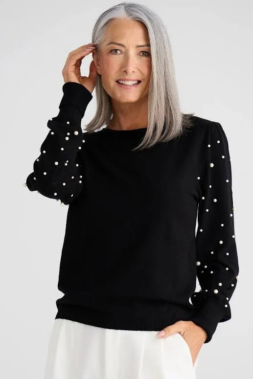 Dominica Stud Top -  Black