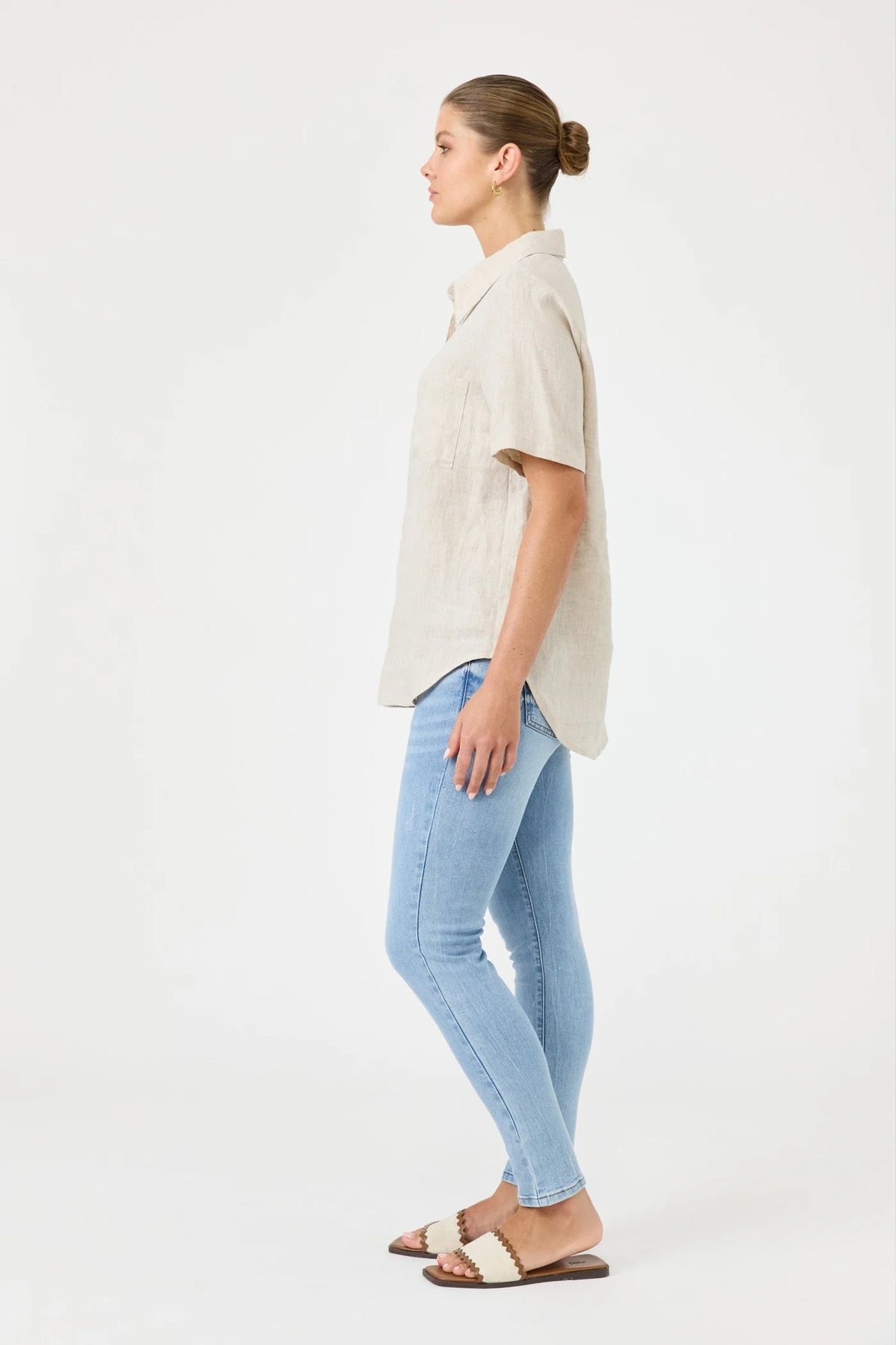 Studio Linen Short Shirt - Dune