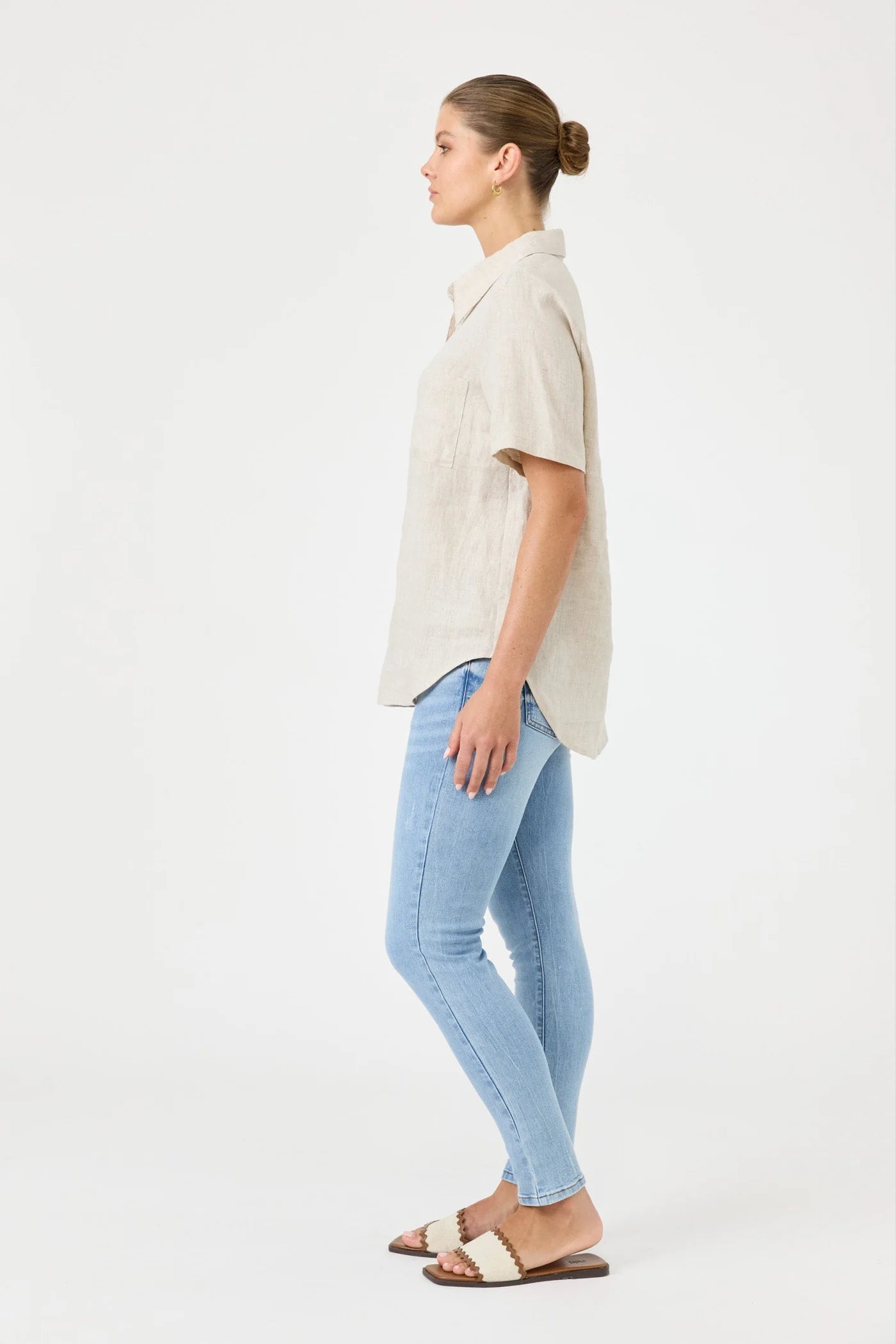 Studio Linen Short Shirt - Dune