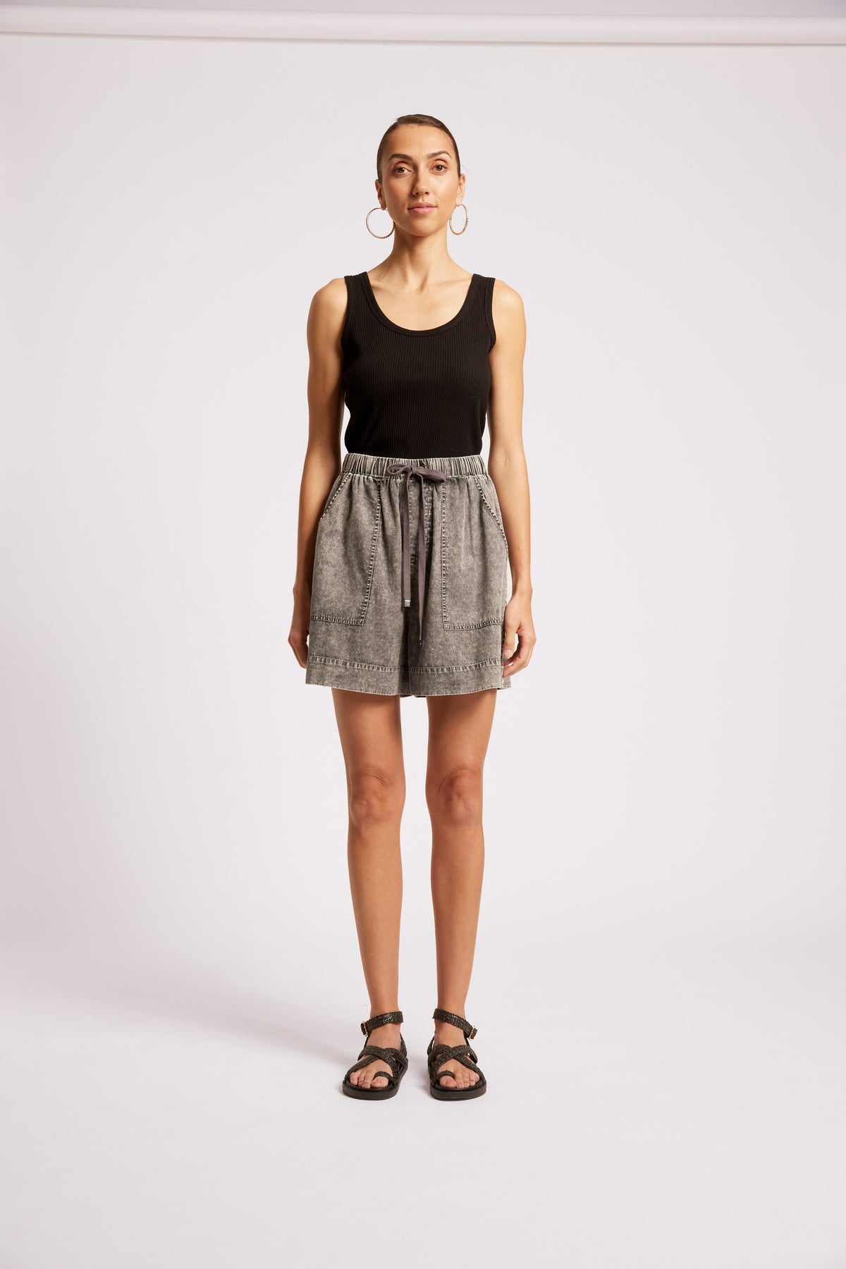 Roam Denim Short - Ash Black
