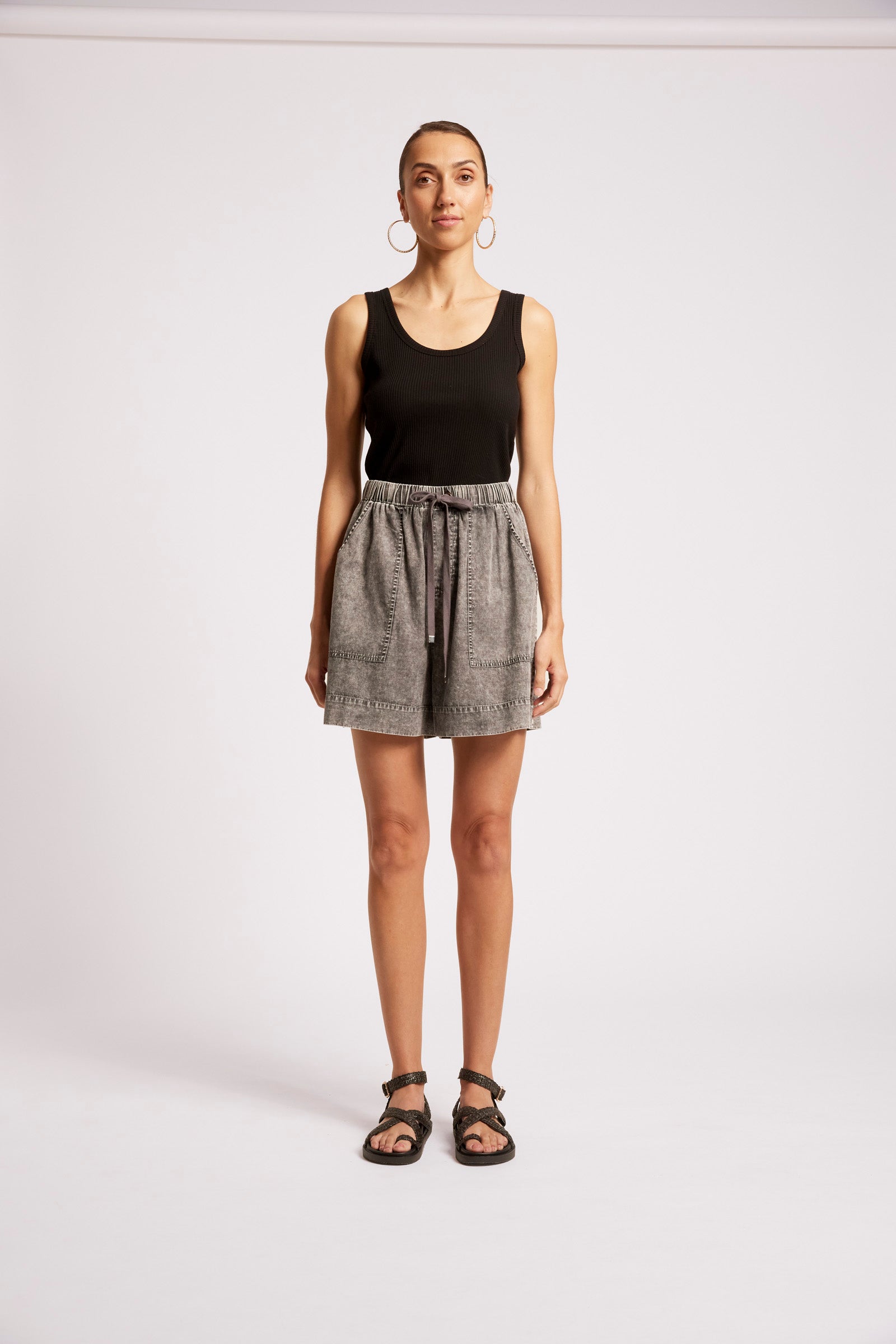 Roam Denim Short - Ash Black