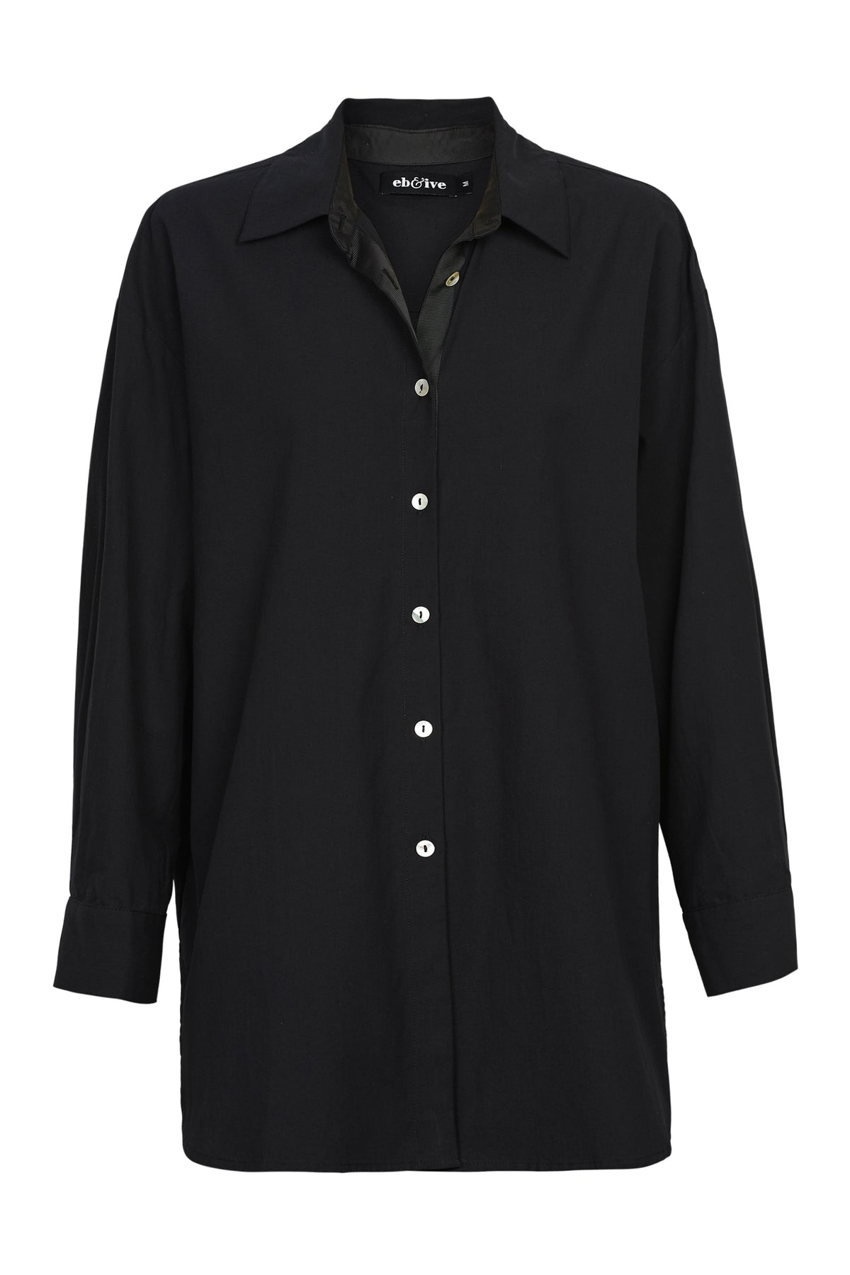 Studio Oversized Cotton Shirt - Ebony
