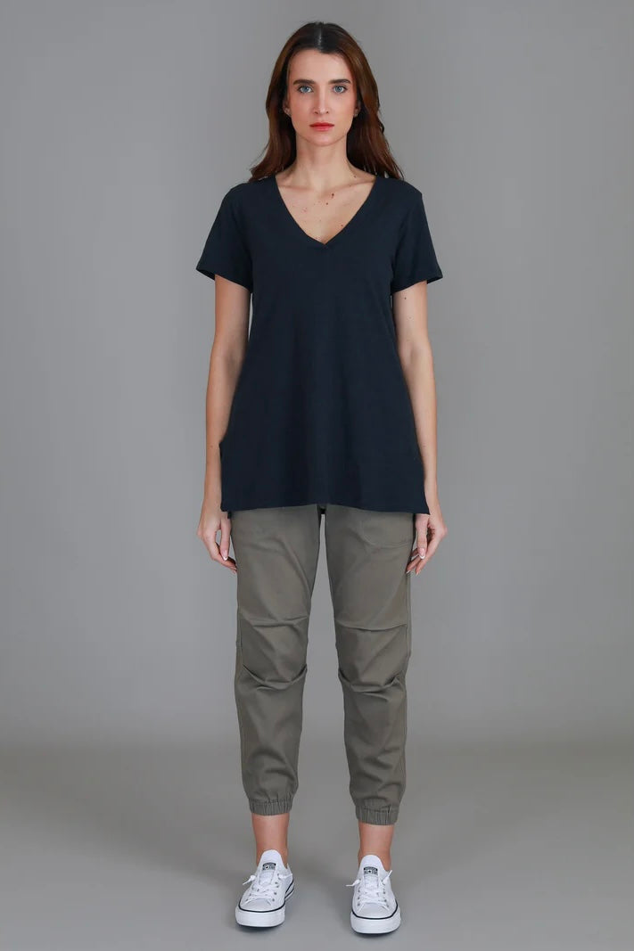 Frankie V Neck Tee - Ink