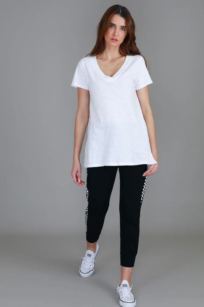 Frankie V Neck Tee - White